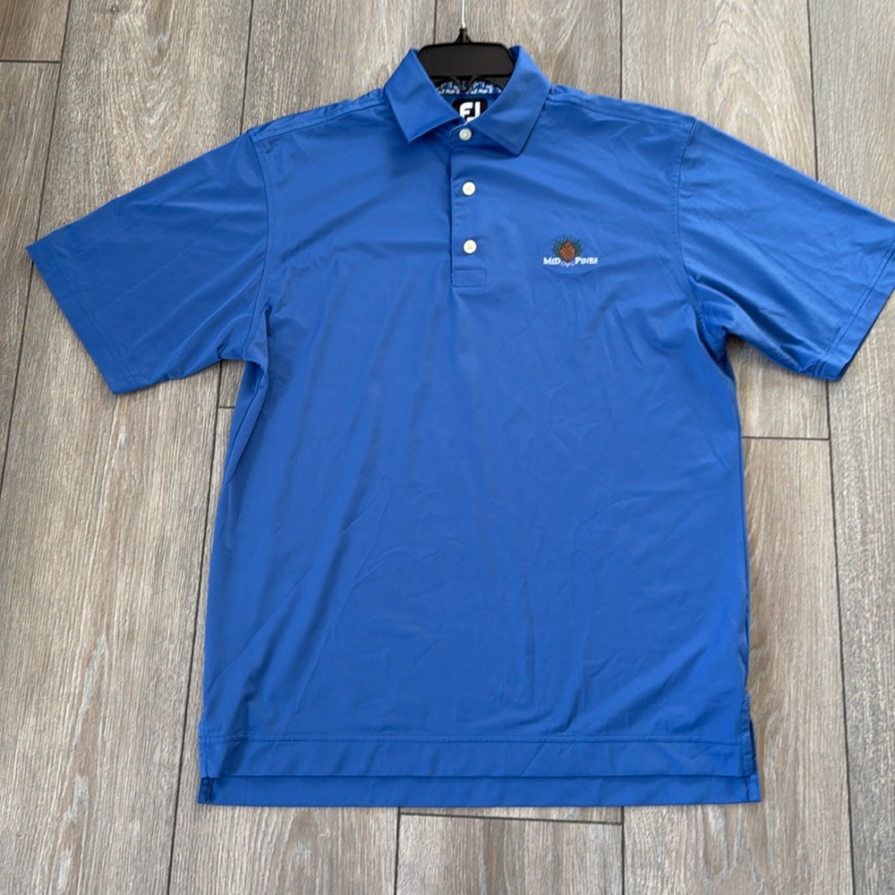 EUC FJ Mid Pines golf shirt size small blue